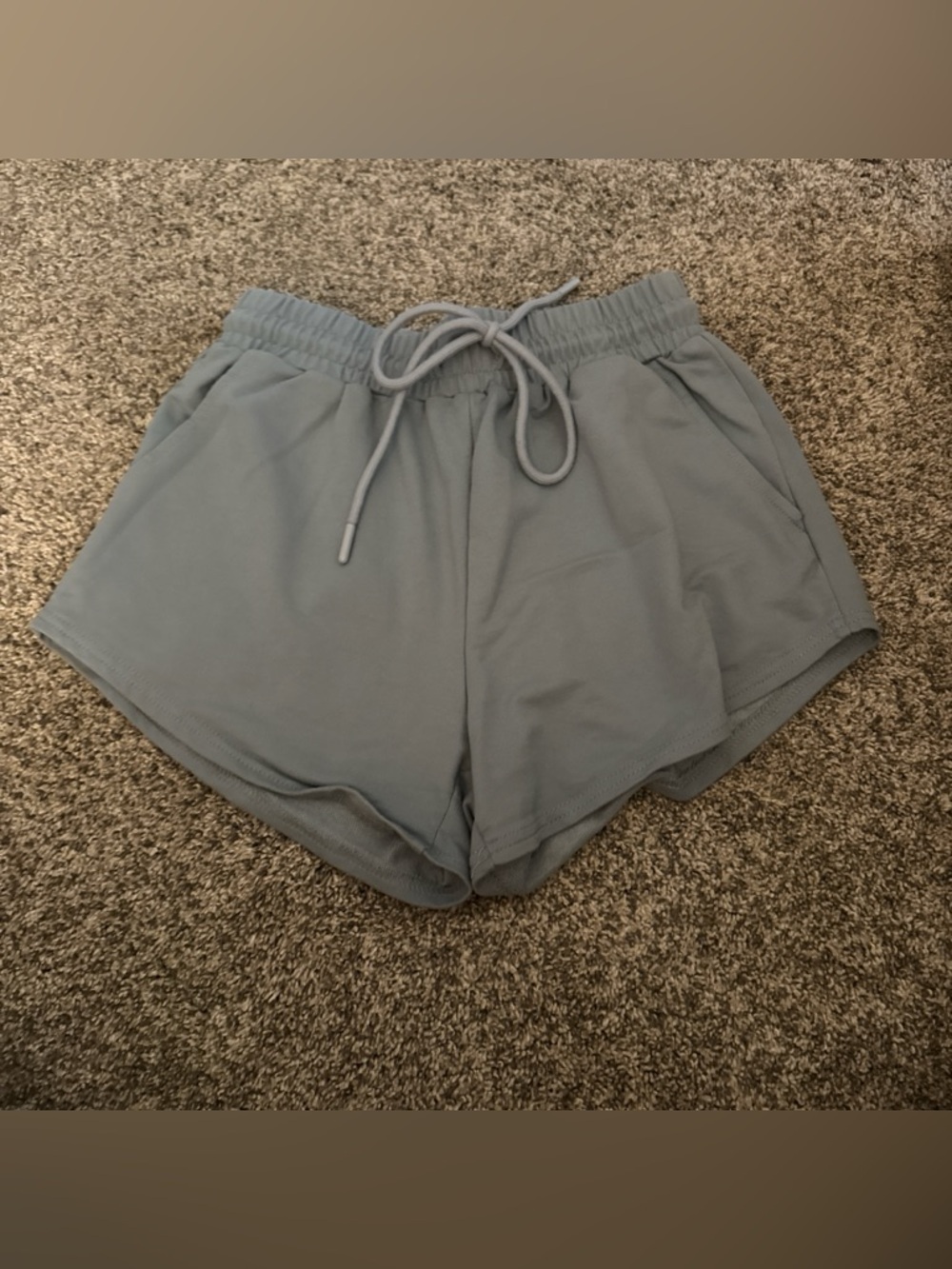 Women’s Light Blue Drawstring Lounge Shorts
